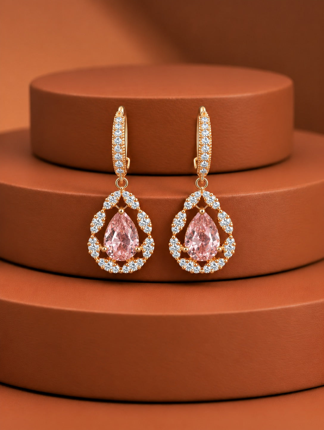Solid Luxe Teardrop Halo Earrings