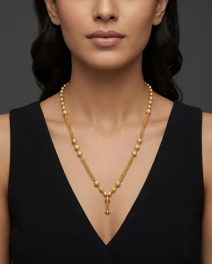 Layered Gold Finish Daily Wear Chain for Women