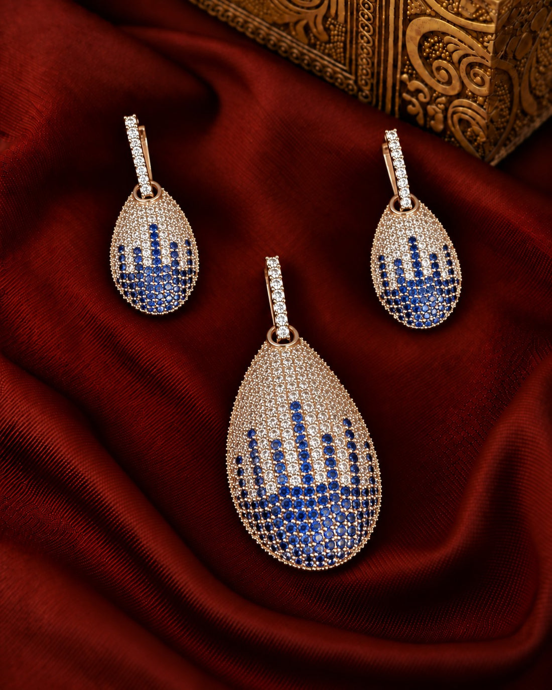 Aurevia Spectrum Teardrop Pendant & Earrings Set
