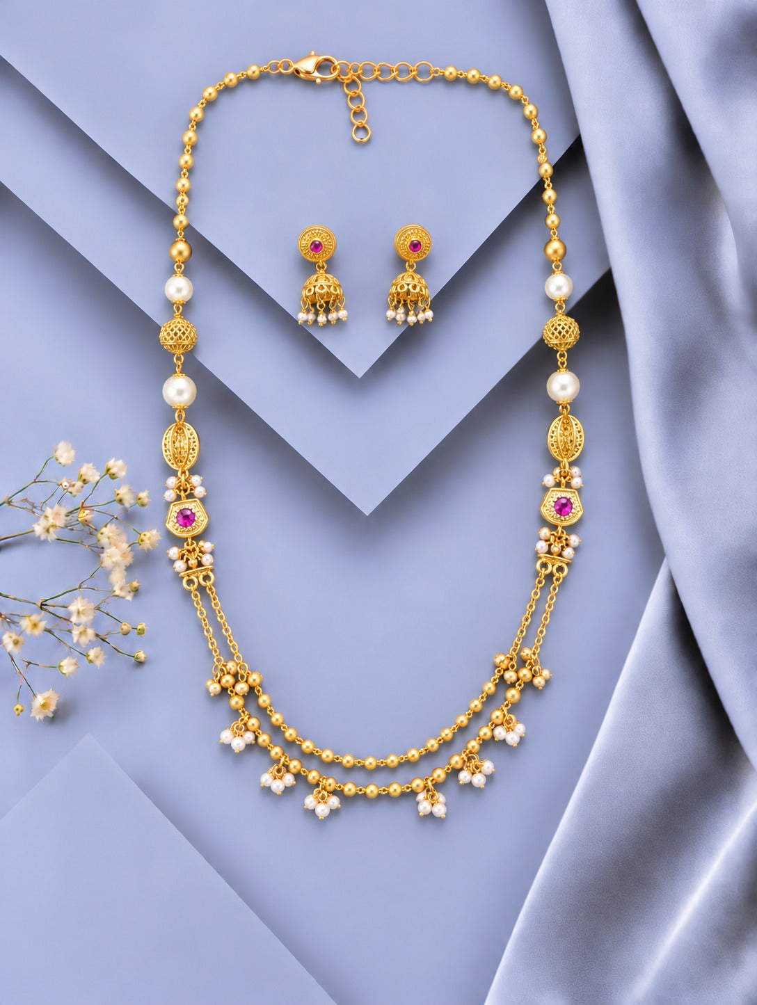 Antique Pearl Layered Mala Set