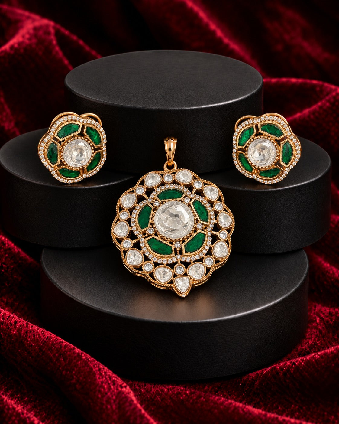 Maharani Kundan Pendant Set