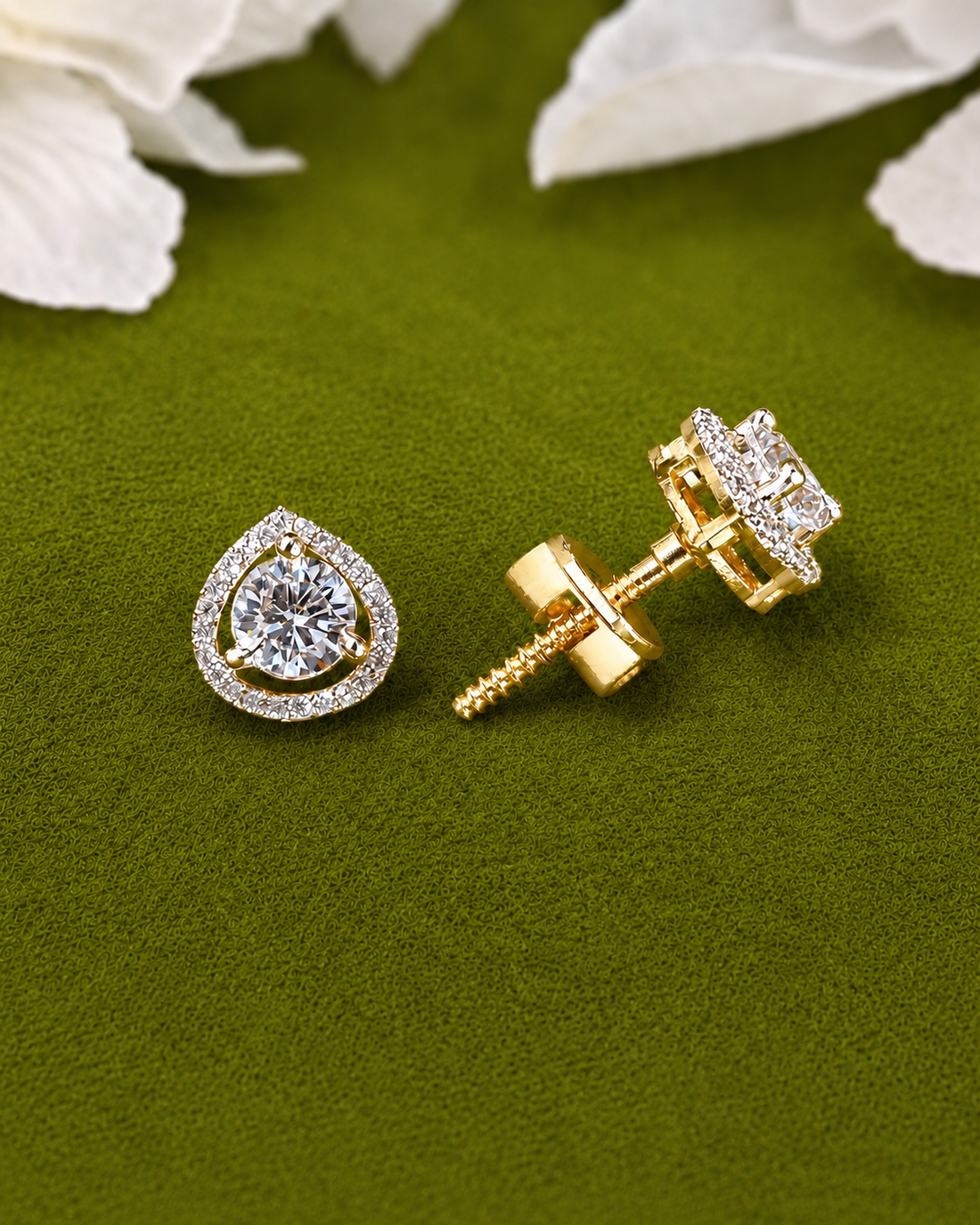 Vamika Teardrop Screw Back Studs Earrings