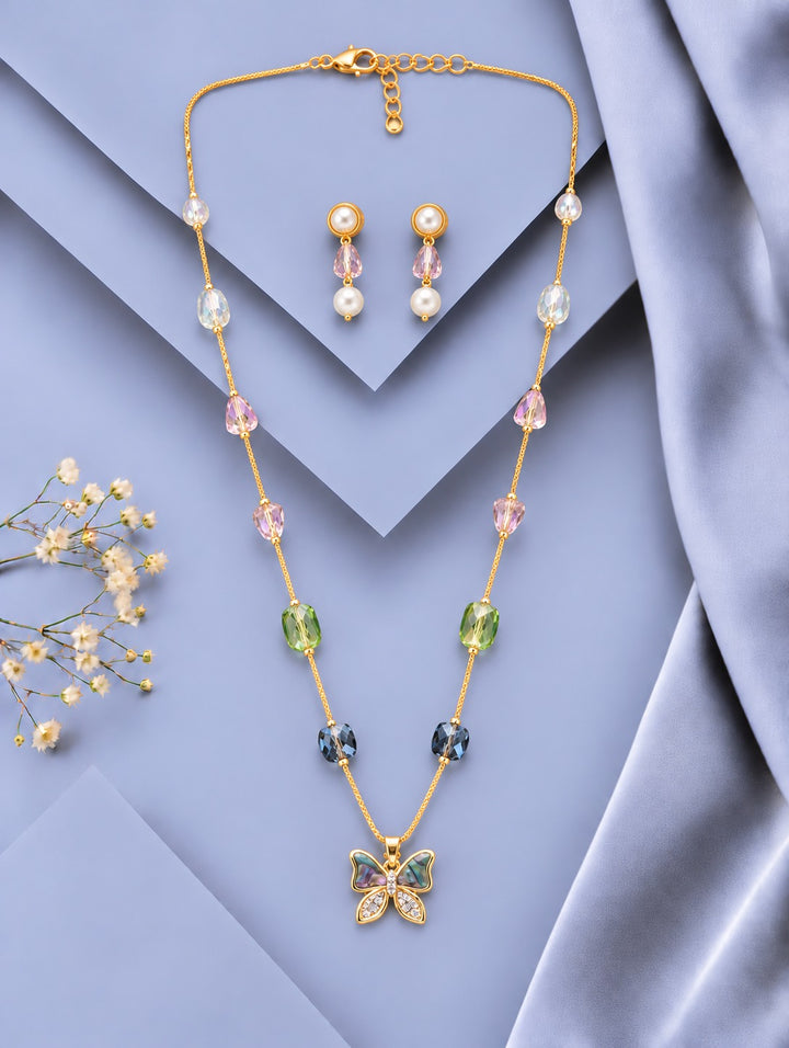 Pastel Butterfly Charm Mala Set