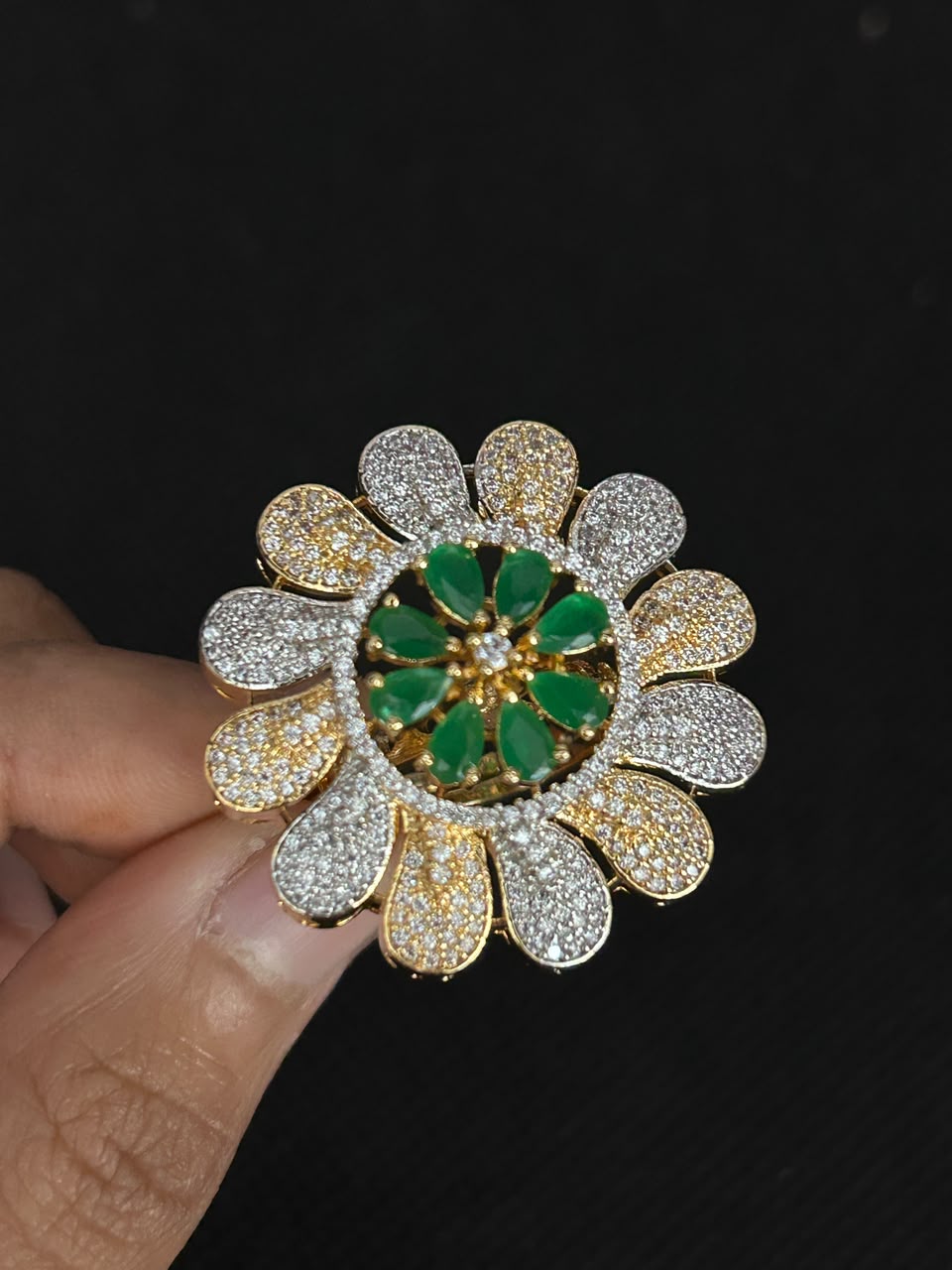 Regal Bloom Adjustable Statement Ring