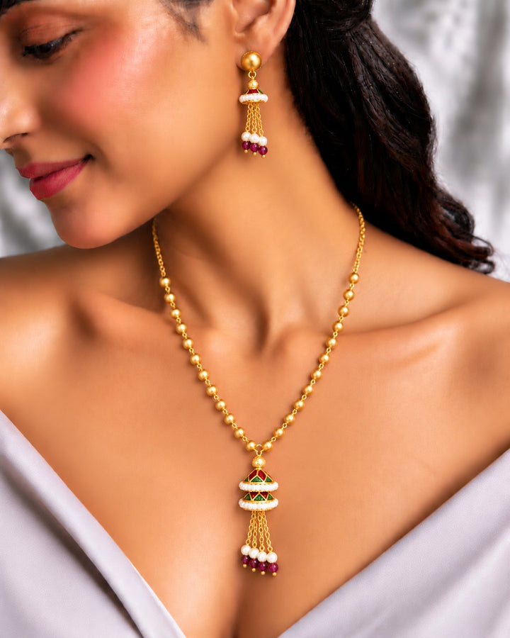 Solid Heritage Jhumki Designer Mala Set