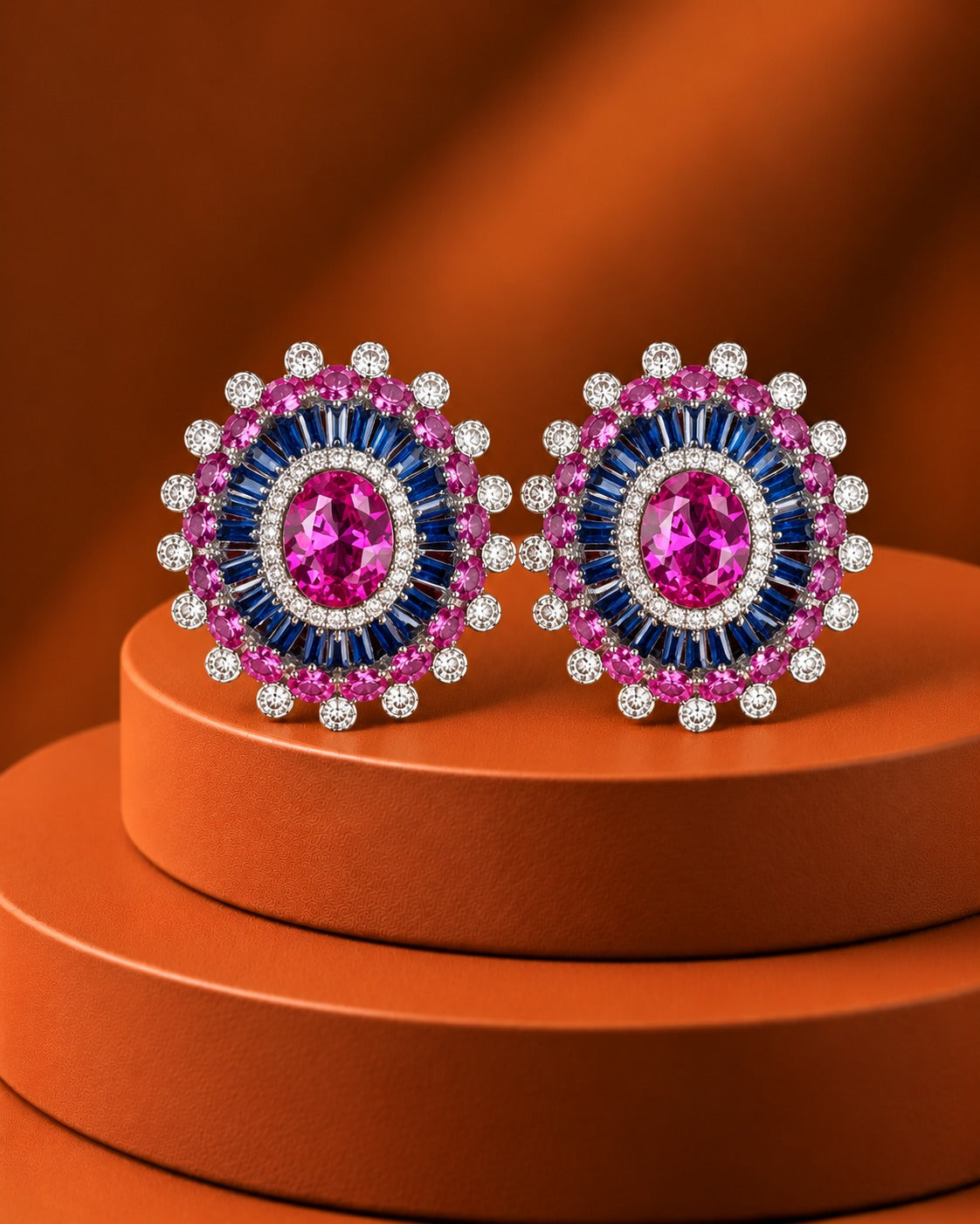 4 CM Oval Statement Stud Earrings