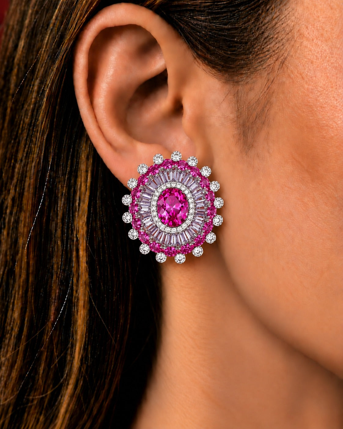 4 CM Oval Statement Stud Earrings
