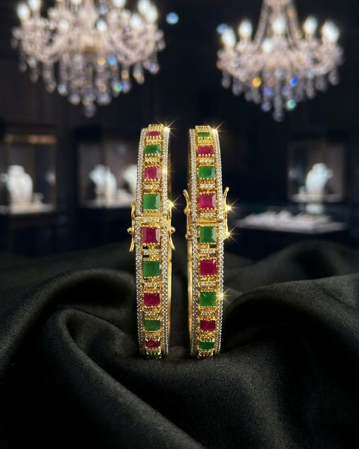 Rangmahal Panna Ruby Openable Bangles