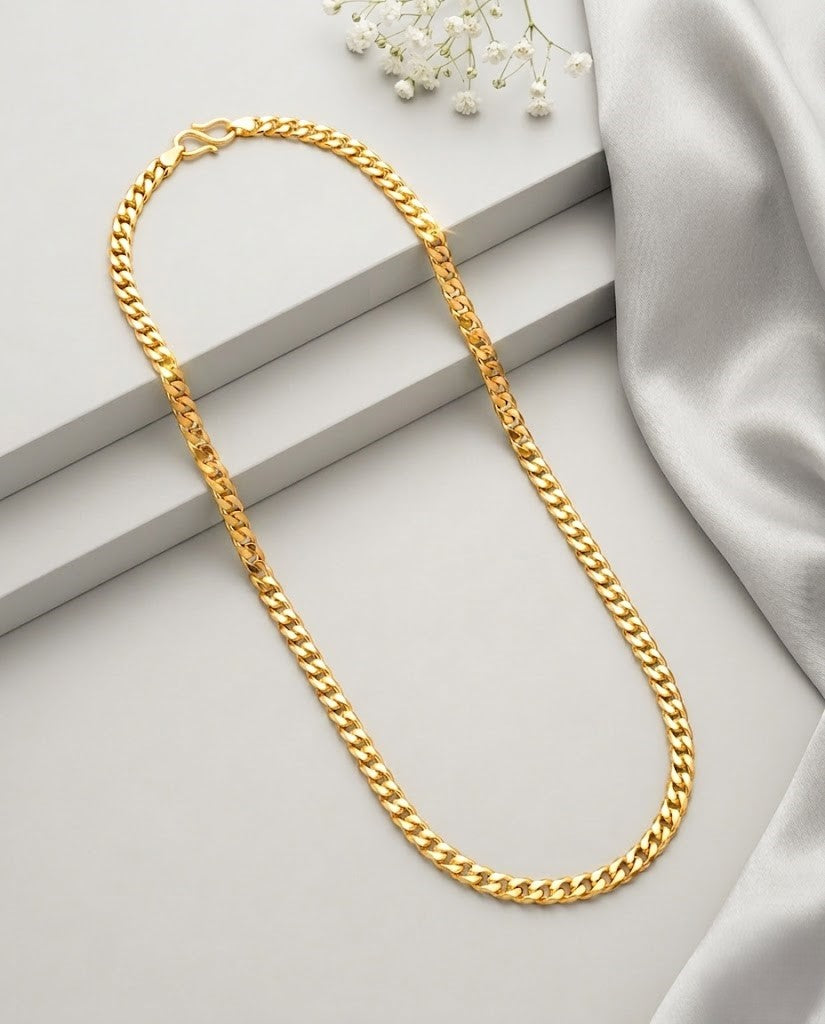 Premium Gold Finish Cuban Link Daily Wear Chain for Men & Women