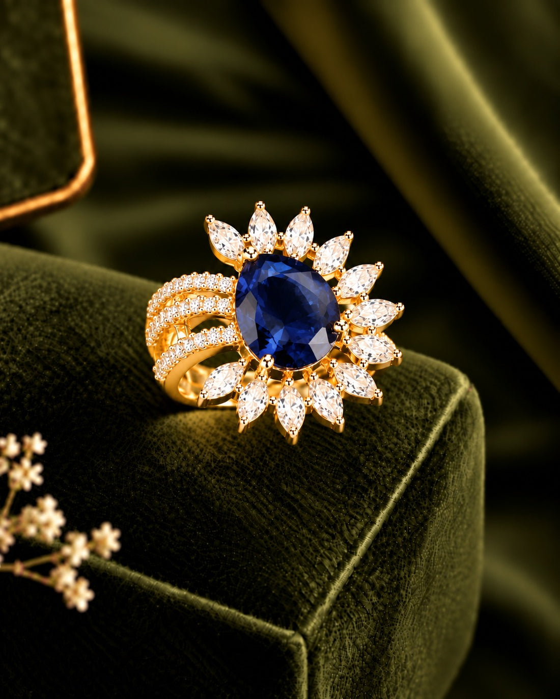 Aurevia Teardrop Halo Adjustable Ring