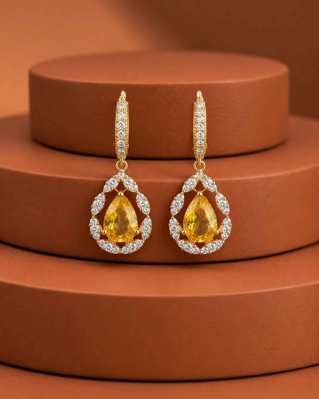 Solid Luxe Teardrop Halo Earrings