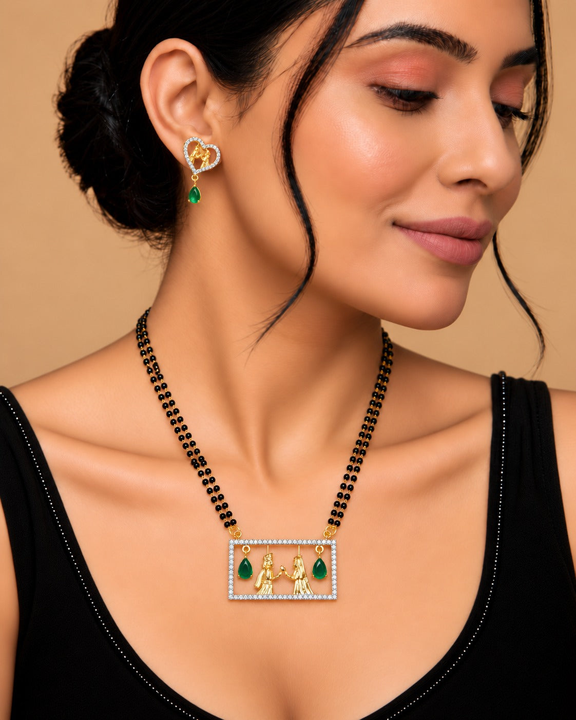 Premika Couple Motif Mangalsutra Set – 18 Inch