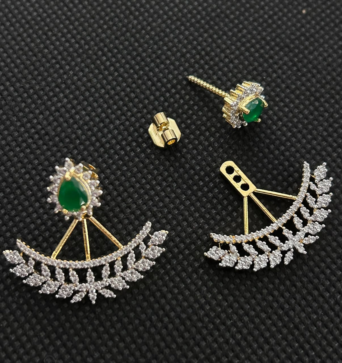 Aurelia Crescent Ear-Jacket Screw Earrings