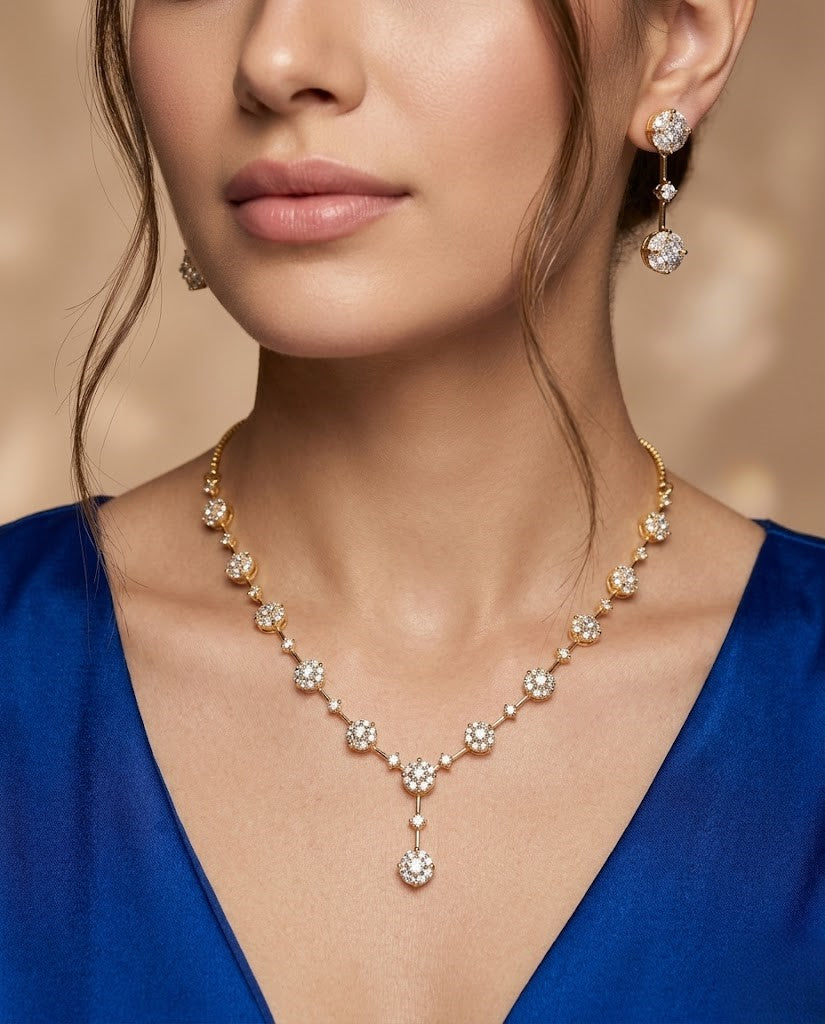 Ruhani Ruby Blossom Necklace Set