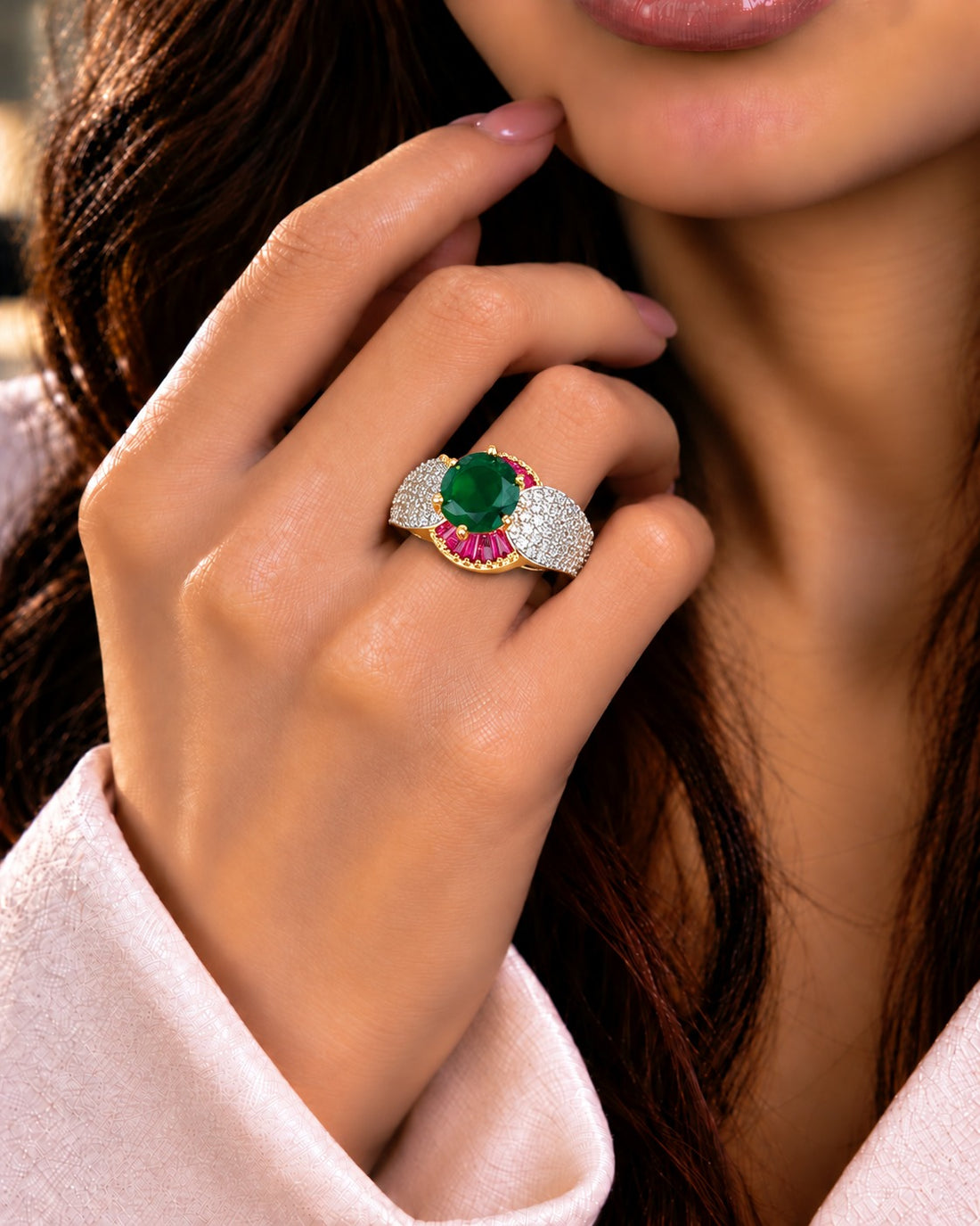 Majestic Crown Solitaire Adjustable Ring