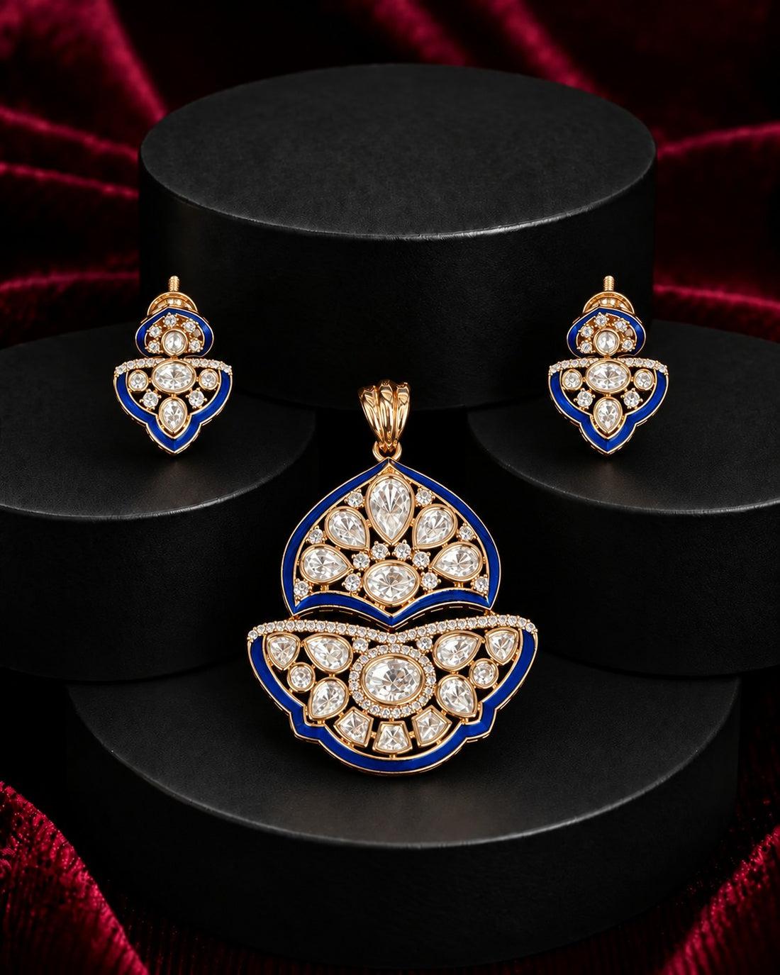 Screw Pech Meherika Polki  Pendant Set