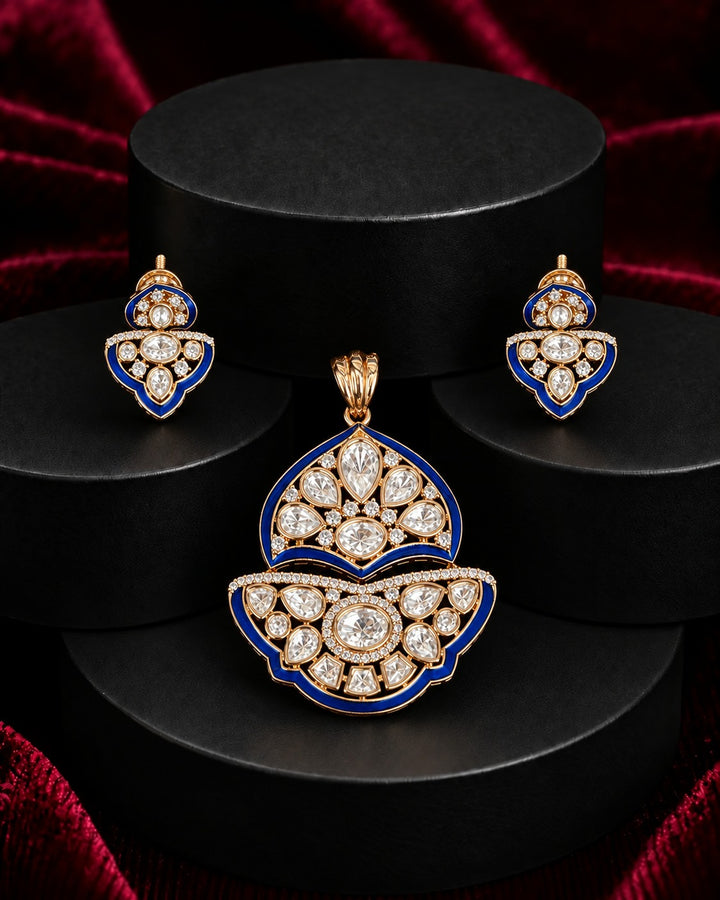 Screw Pech Meherika Polki  Pendant Set