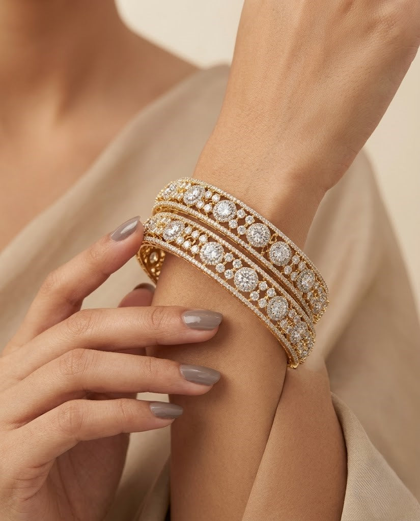 Luxury Diamond Look Bangles for Women | Festive & Wedding Wear