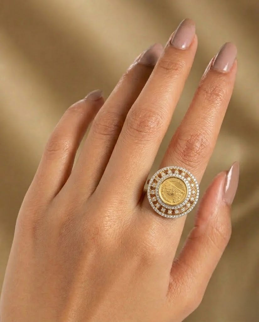 Aadhira Roman Coin  Statement Ring