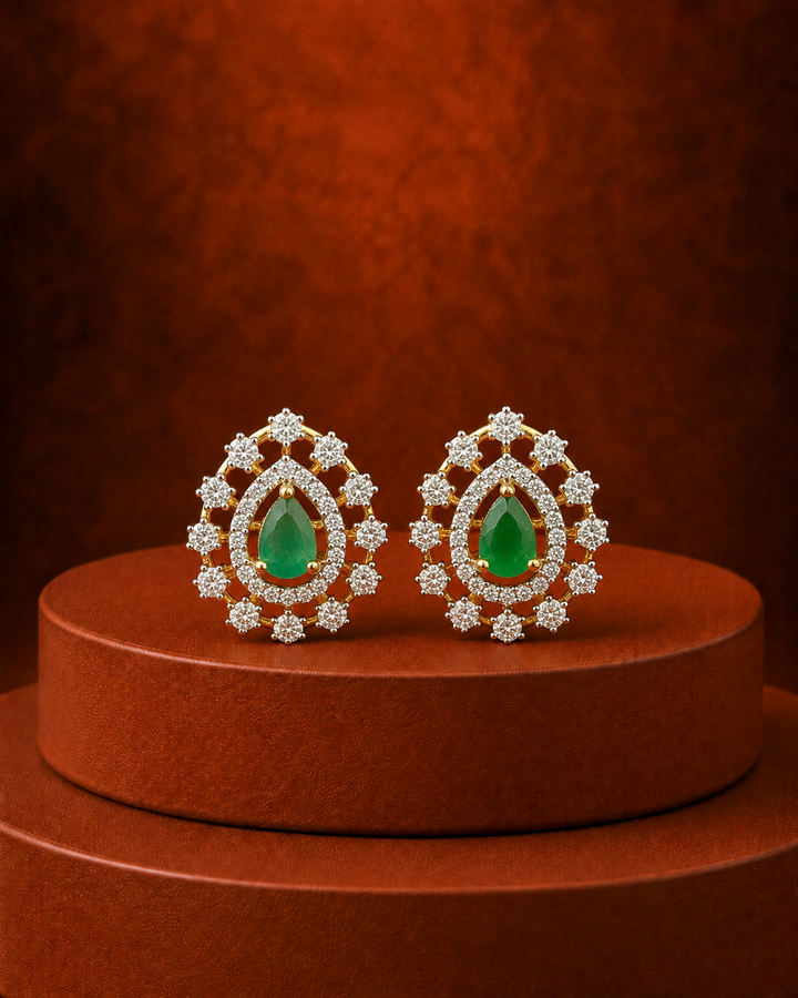 Aurelia Teardrop Diamond-Look Stud Earrings – 3 Colors