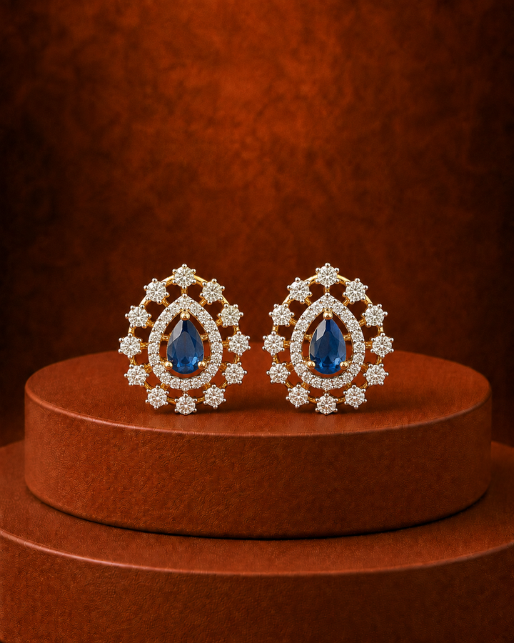 Aurelia Teardrop Diamond-Look Stud Earrings – 3 Colors