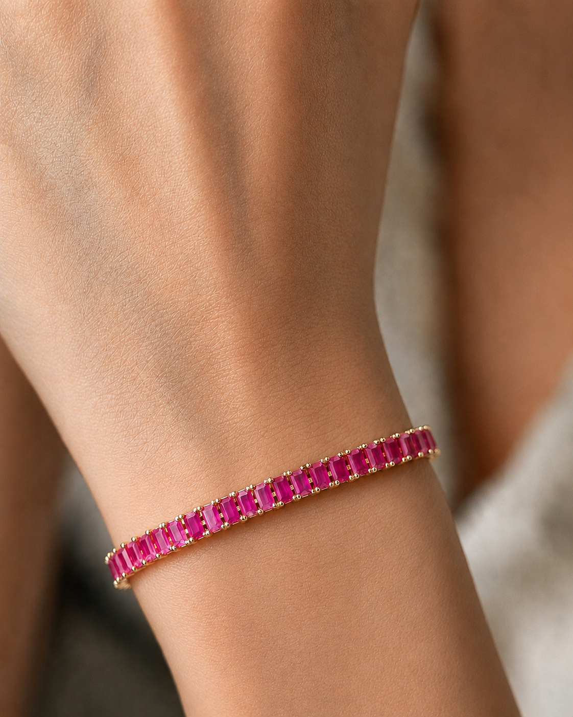 Kiara Baguette Stone Openable Bracelet