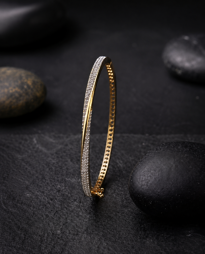 Gold Plated Diamond Elegant Daily Wear Bracelet for Women