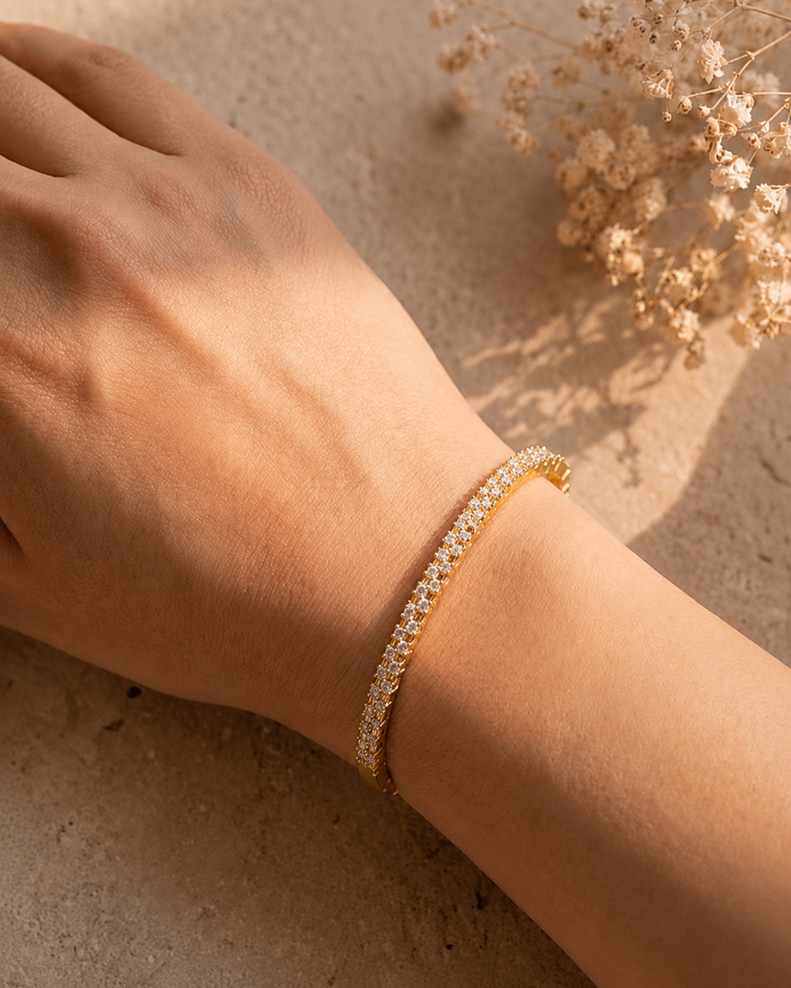 Celeste Halo Gold Diamond  Elegant Daily Wear Bracelet  for Women