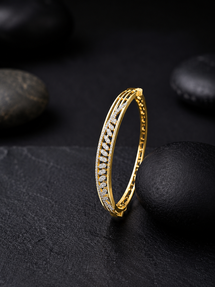 Regal Vine Gold-Plated Diamond  for Women  Elegant Daily Wear Bracelet