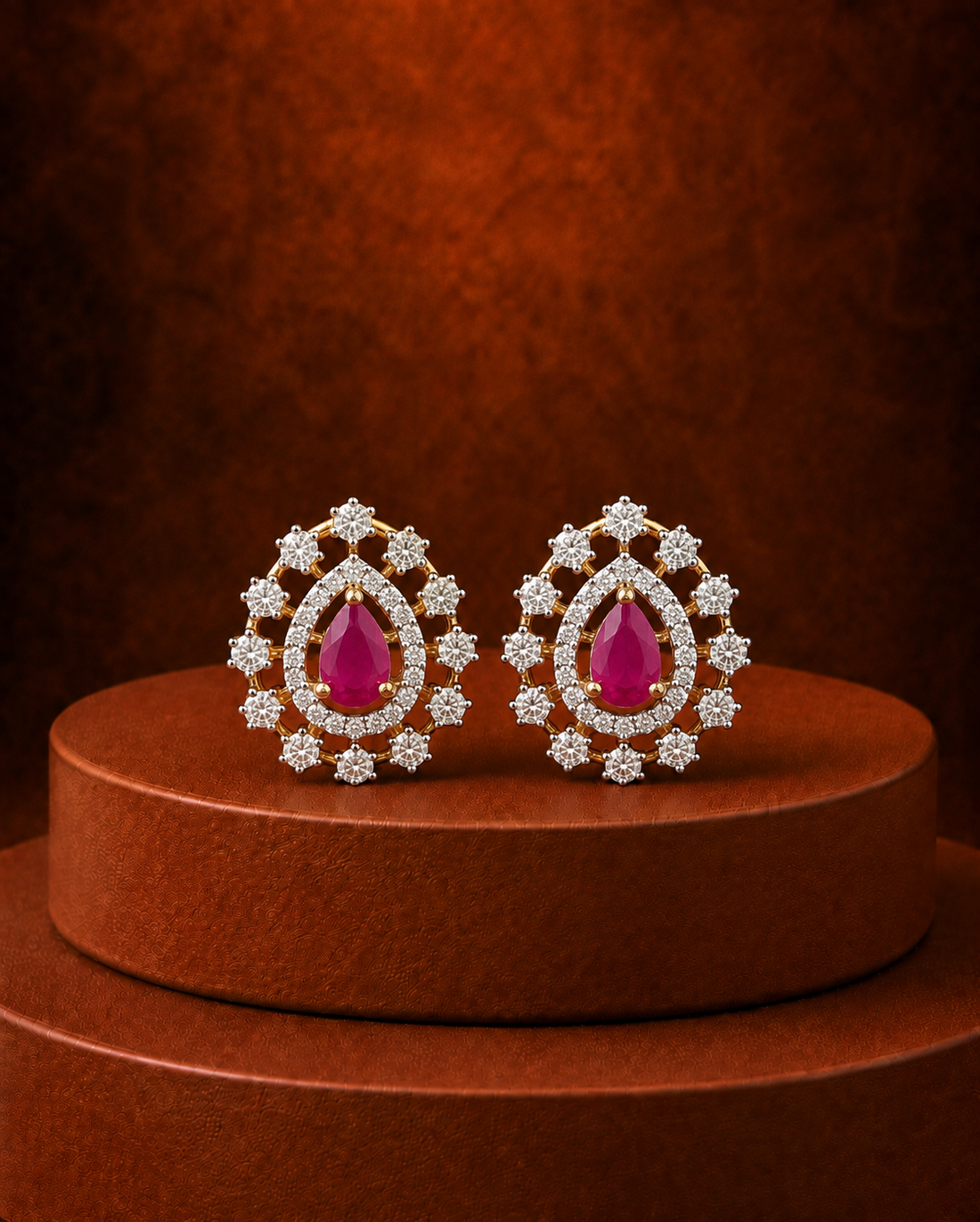 Aurelia Teardrop Diamond-Look Stud Earrings – 3 Colors