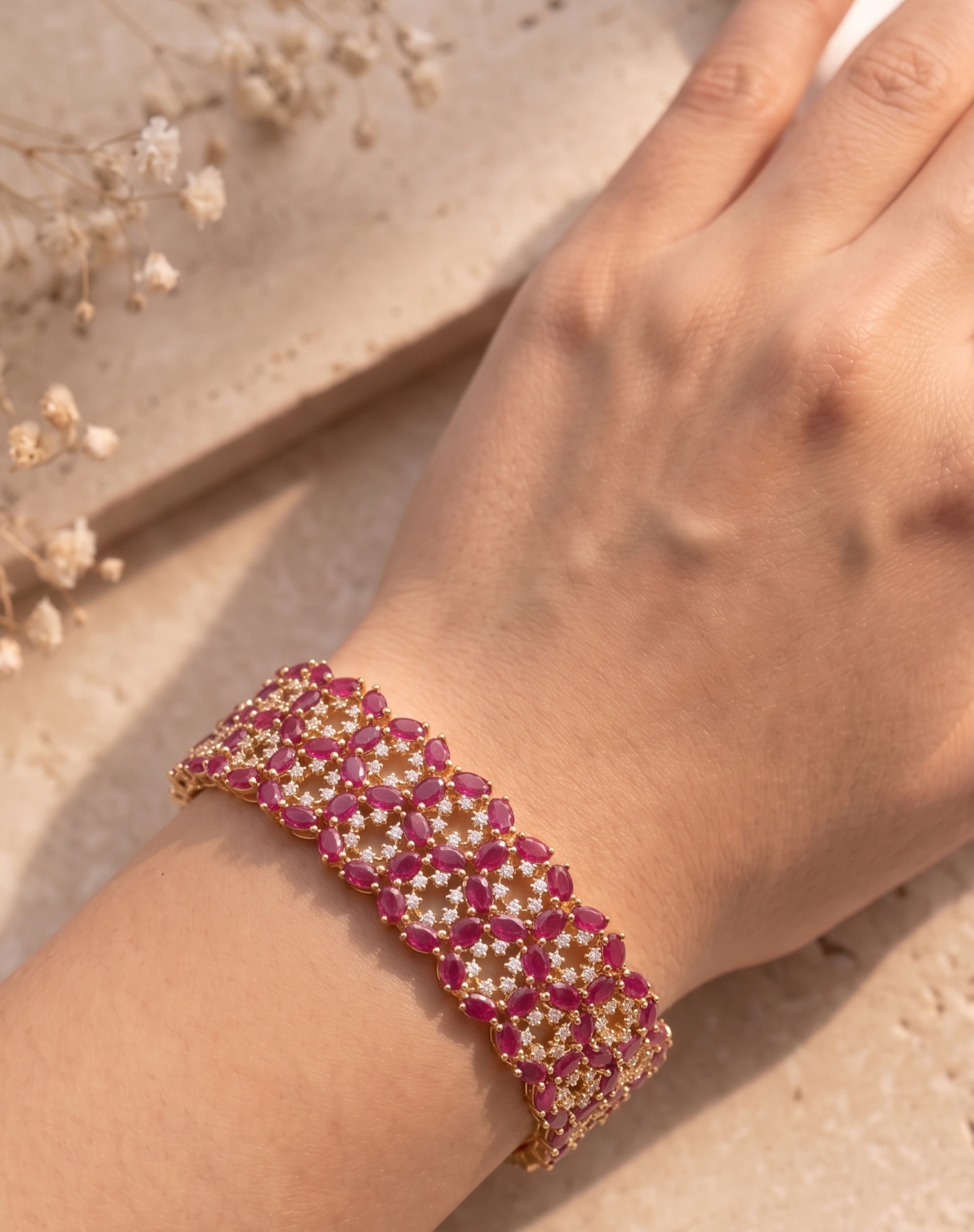 Ruhani Ruby Blossom Bracelet