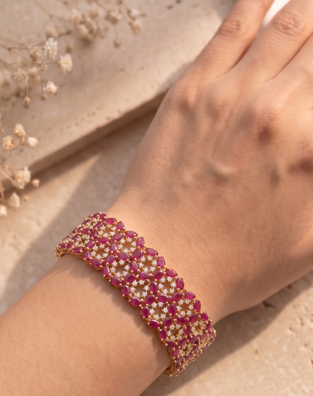 Ruhani Ruby Blossom Bracelet