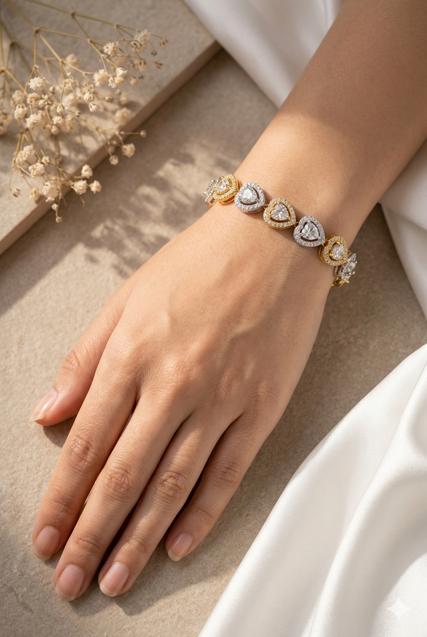 Heart Diamond Bracelet for Women
