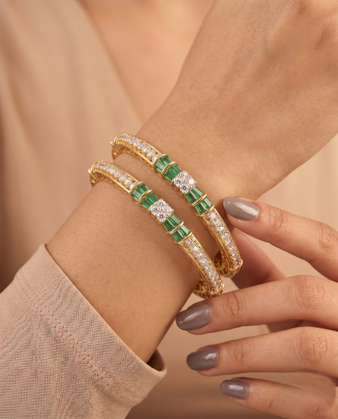 Panna Jyoti Diamond Bangles