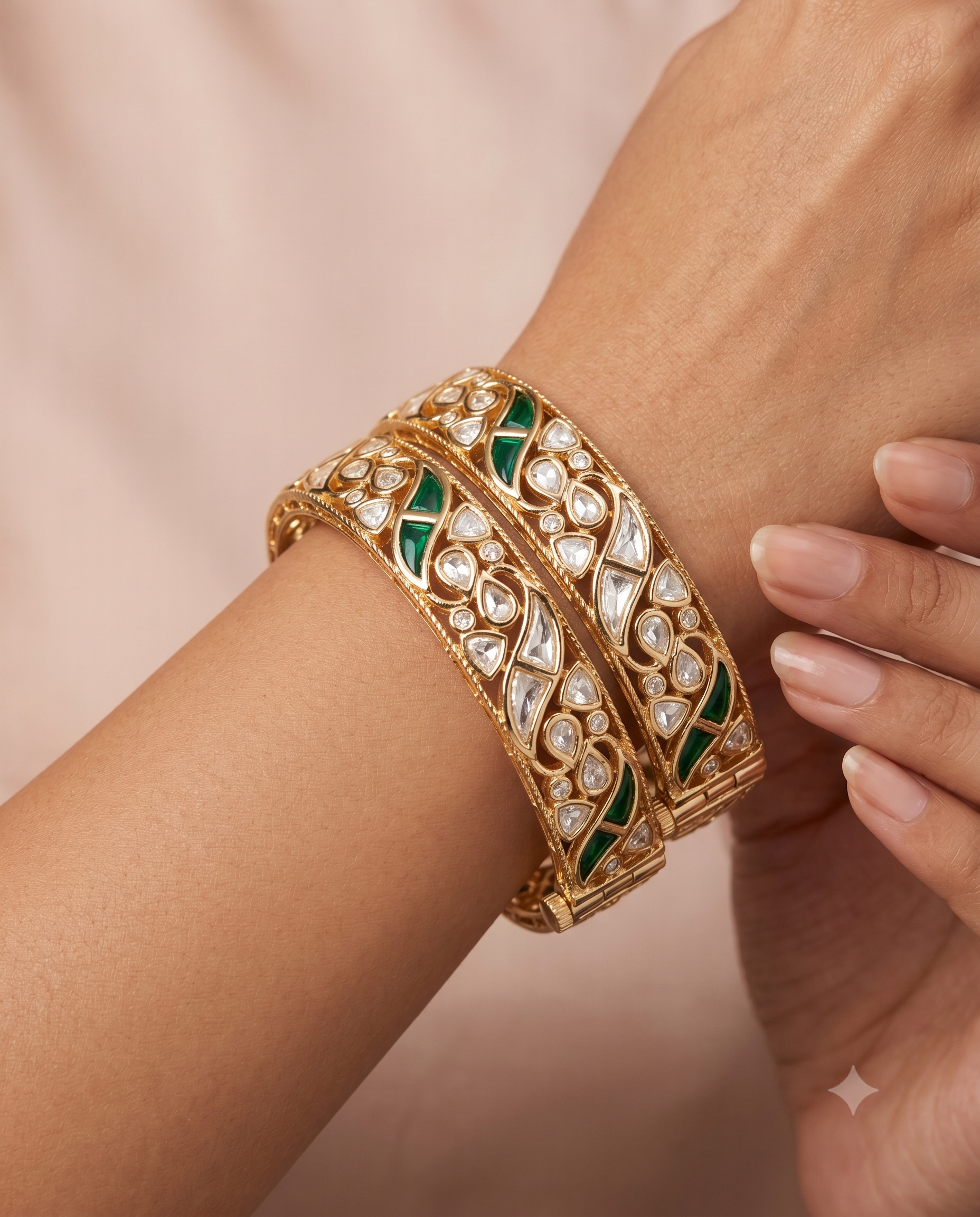 Rangreza Kundan Openable Bangles