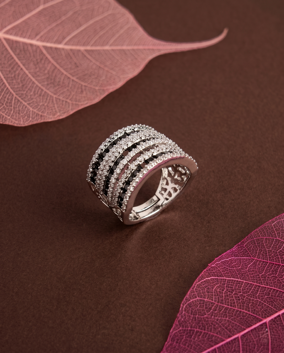 Adjustable Diamond Band Ring for Women | 6 Color Variants Multi Layer Luxury Ring
