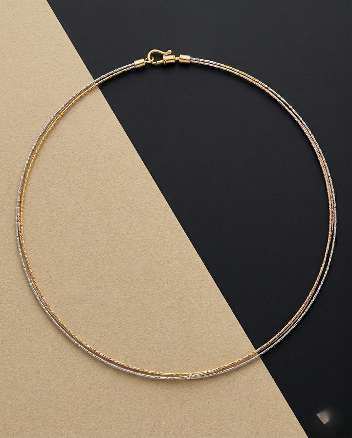 3 Liner Gold Silver Rose Gold Hasli Chain