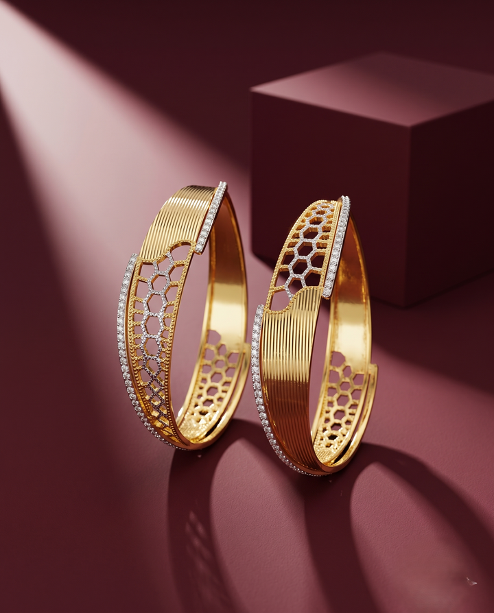 Cutwork Dual Tone Bangles for Women