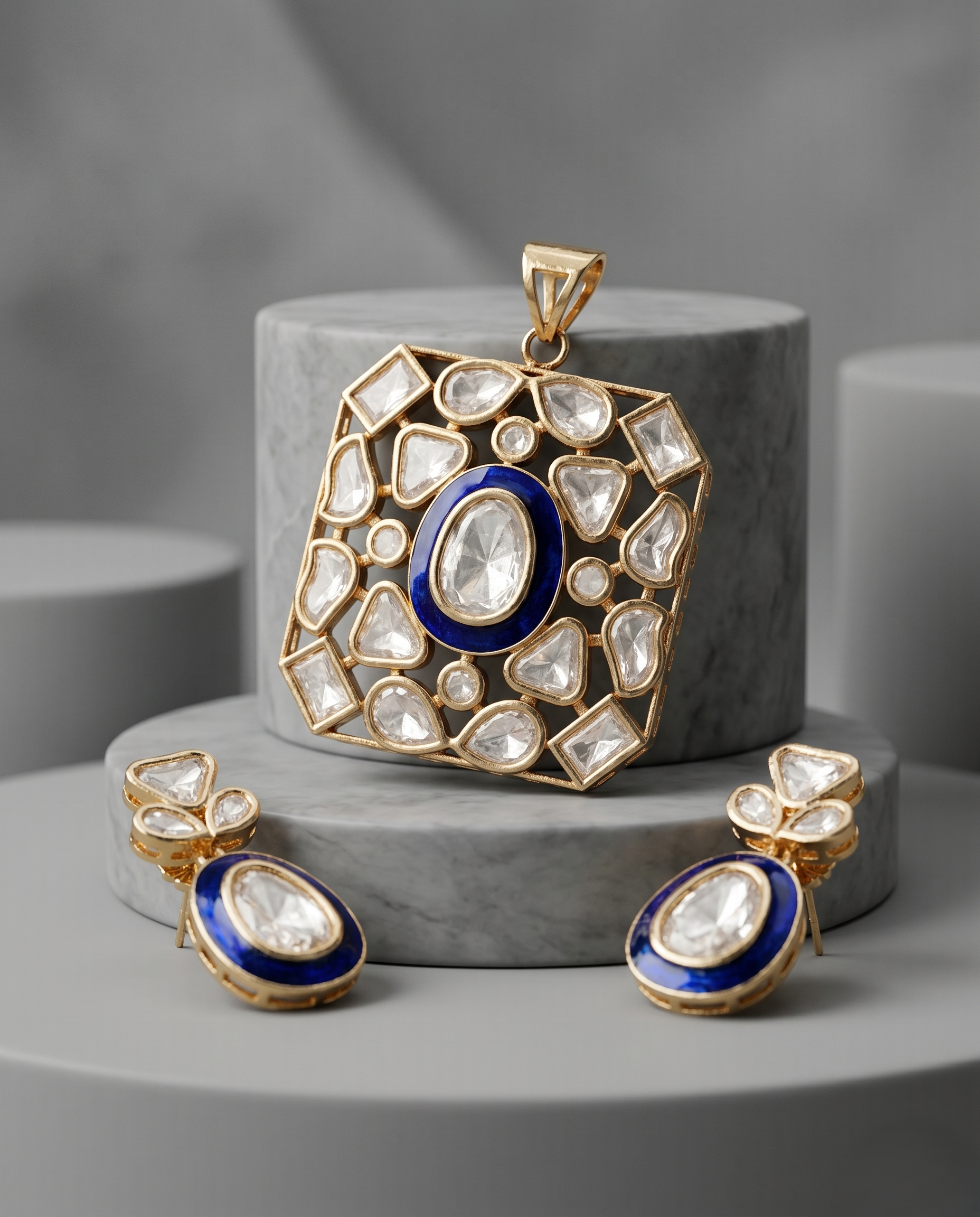 Neelanjali Moissanite Royale Pendant Set