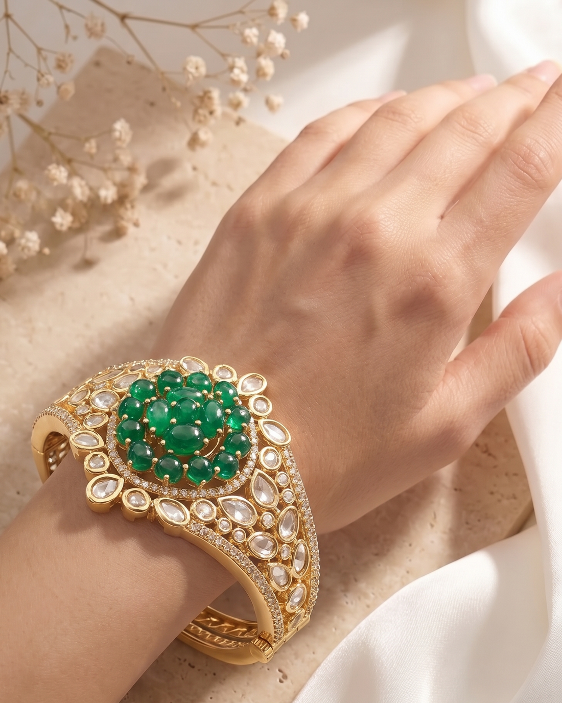 Raktima Kundan Royale Traditional  Openable Bracelet  for Women