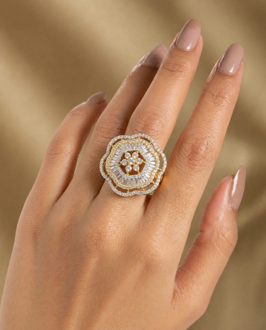 Aafreen Crystal Royale Adjustable Ring for Women