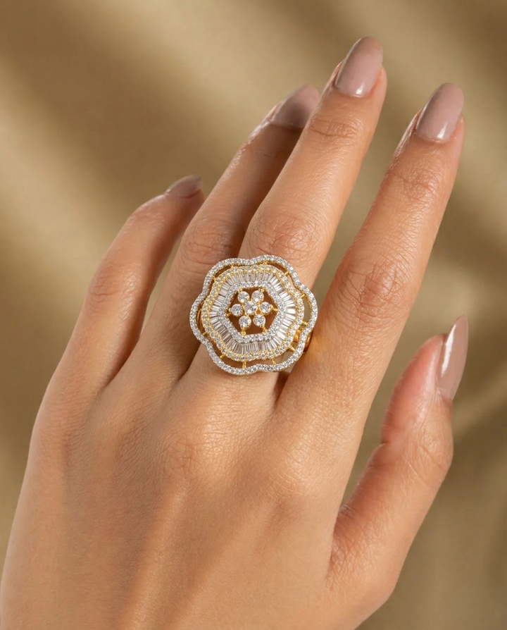 Aafreen Crystal Royale Adjustable Ring for Women