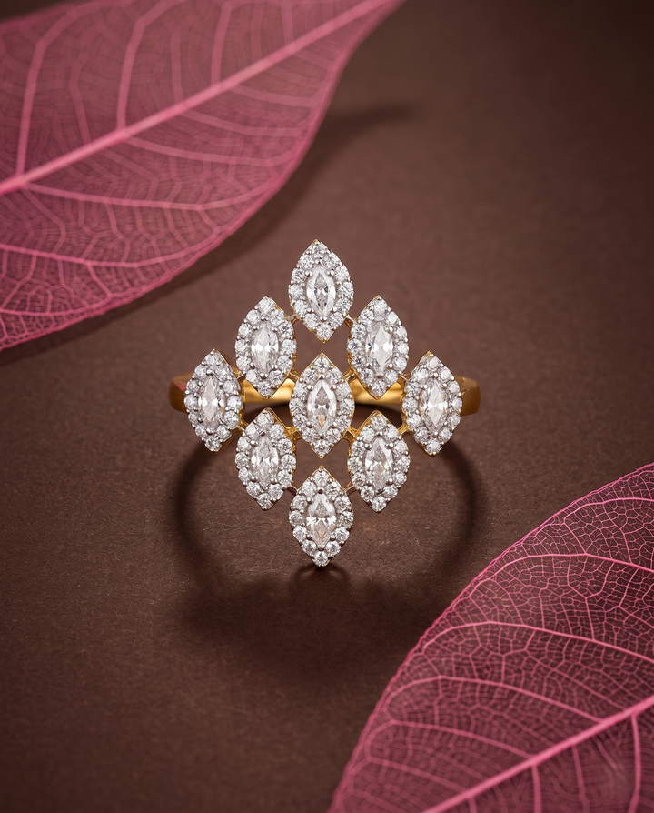 Adjustable Multi Stone Diamond Cluster Ring for Women | Luxury Statement Ring