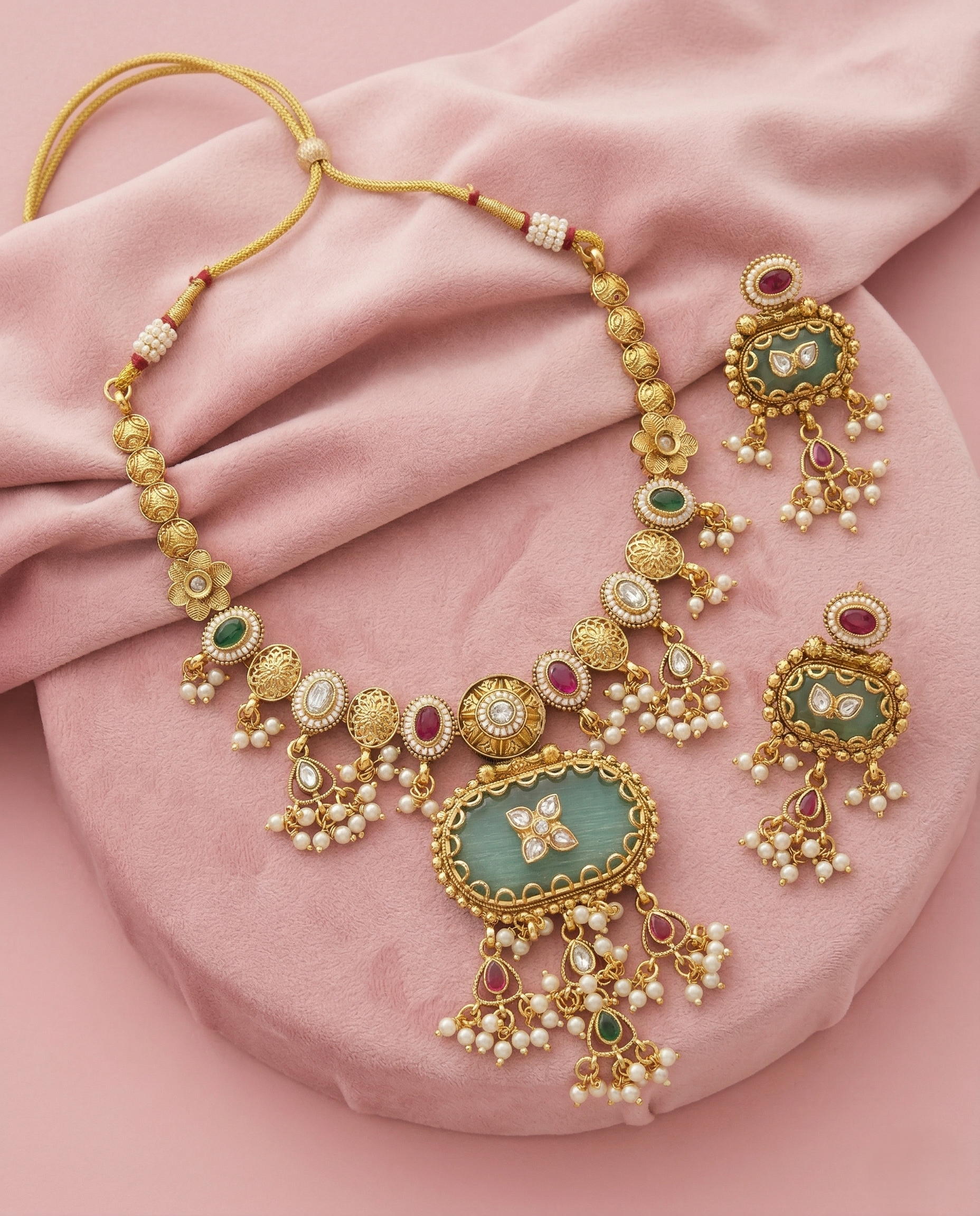 Choose Your Colour | 2 Variant Of Premium Antique Necklace set