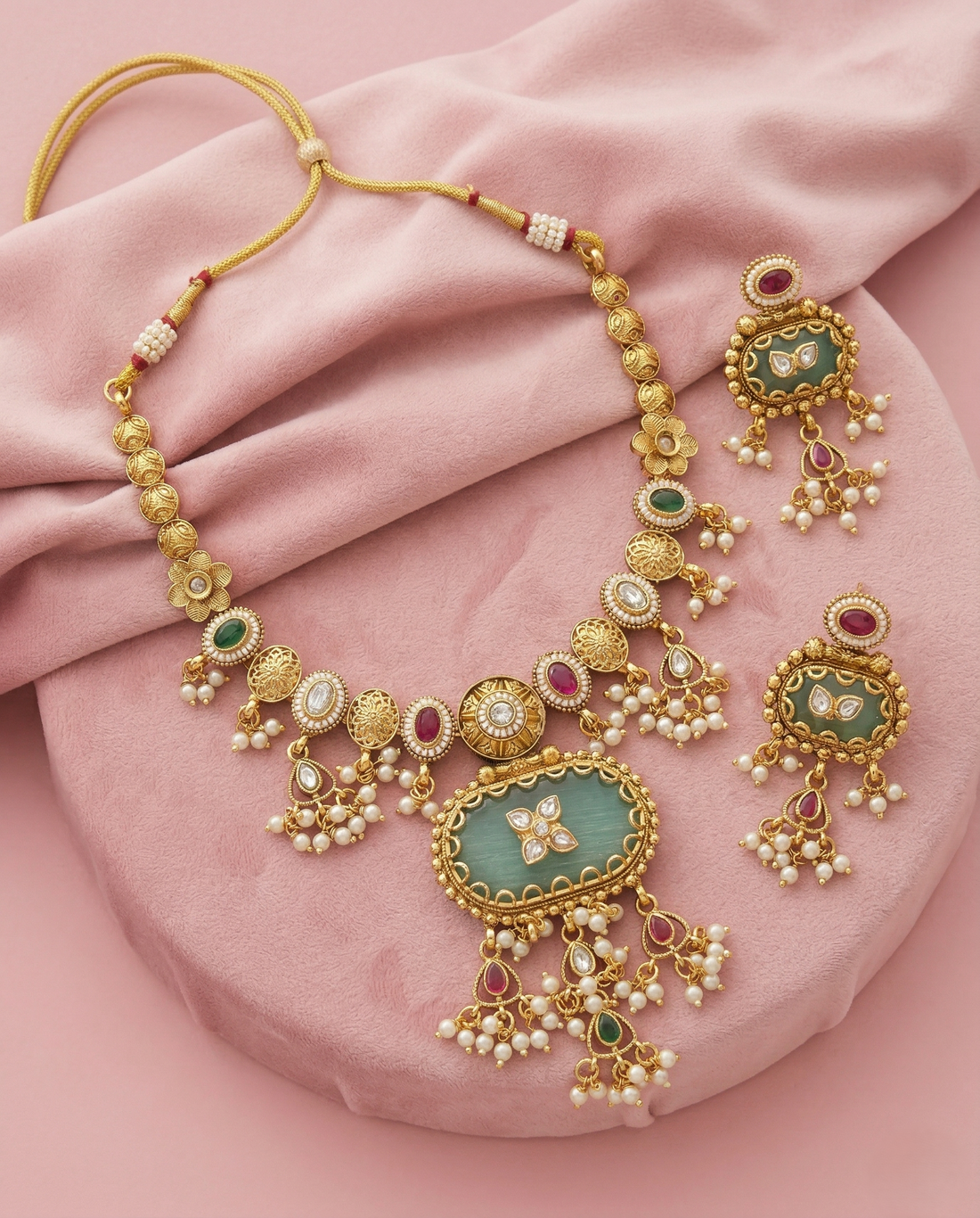 Choose Your Colour | 2 Variant Of Premium Antique Necklace set
