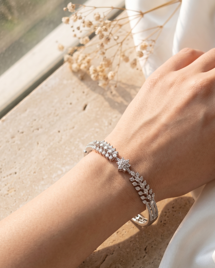 Pearl Glow Crystal Kada for Women