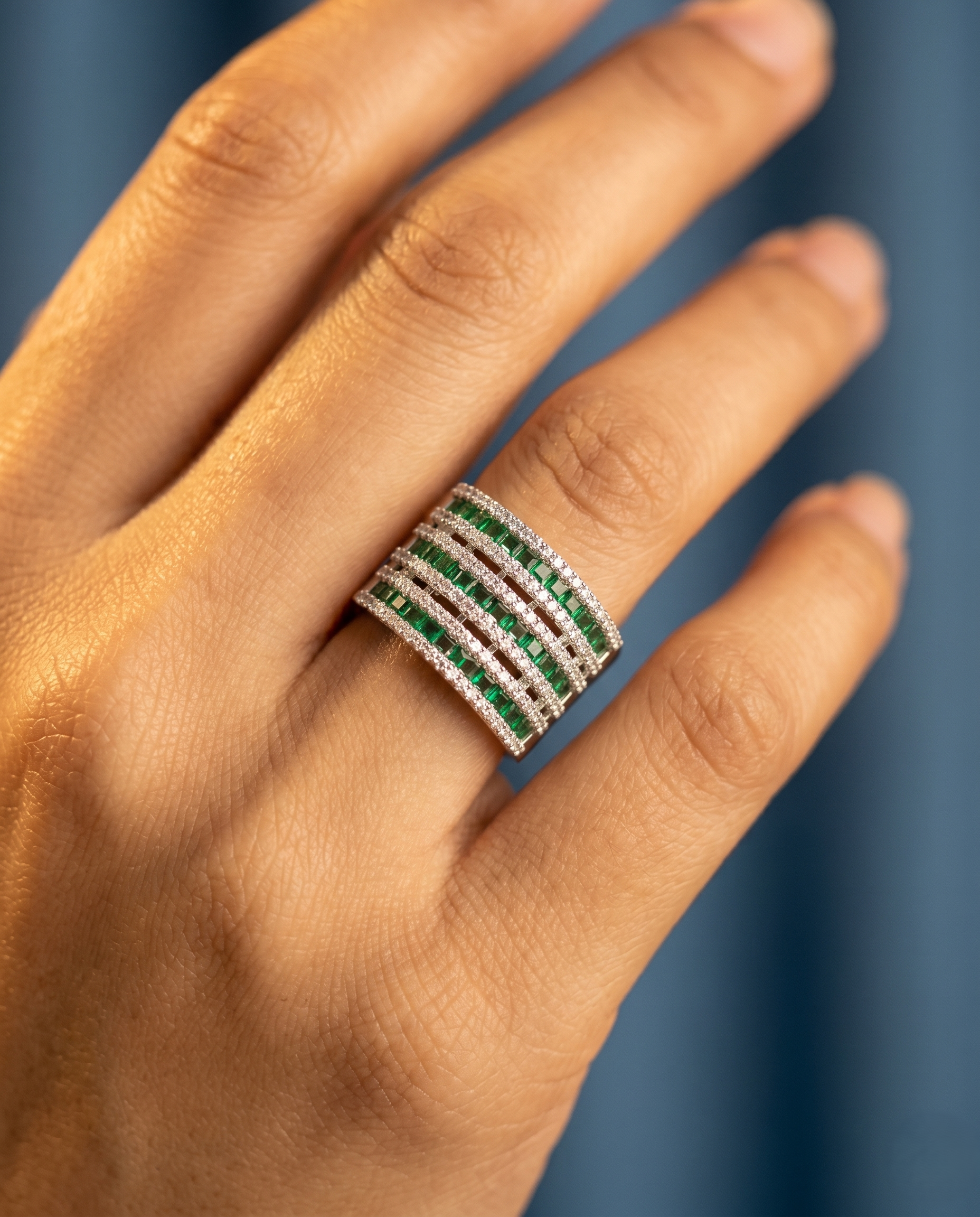 Adjustable Diamond Band Ring for Women | 6 Color Variants Multi Layer Luxury Ring