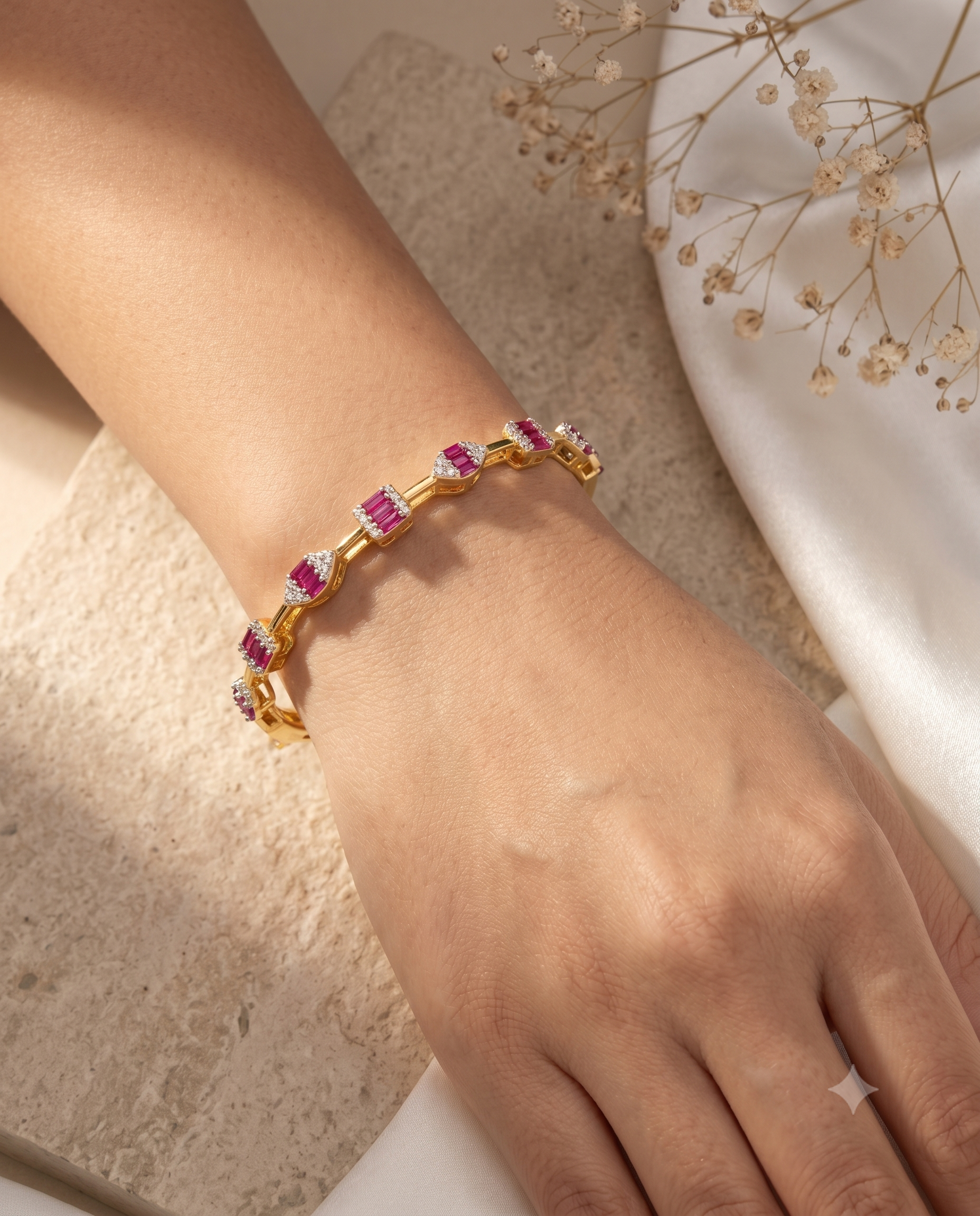 Ishanvi Crystal Link AD Bracelet