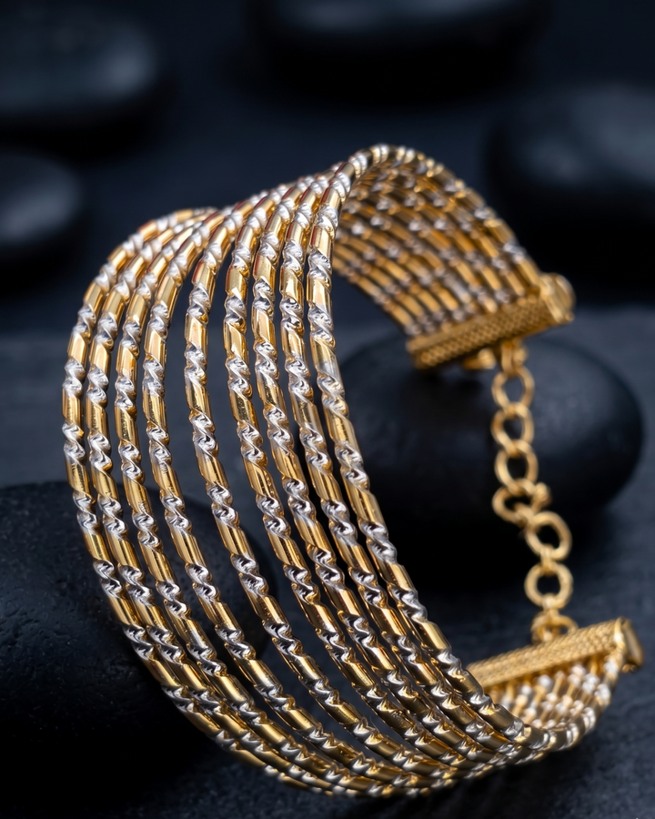 Sunehri Waves Multi-Layer Kada for Women
