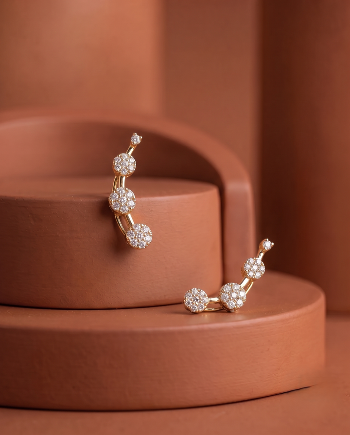 Diamond Curve Gold Finish Ear Cuff - Premium Quality
